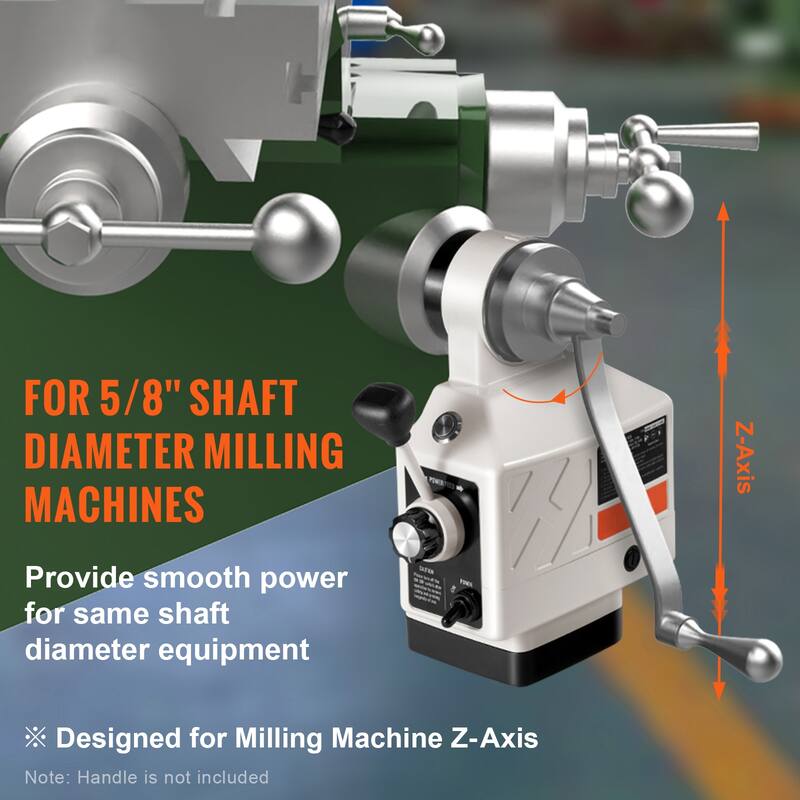 Z-Axis Power Feed for Milling Machine, 450 in-lb Torque, 0-200RPM Adjustable Rotate Speed 120V Power Table Feed Mill Feeder