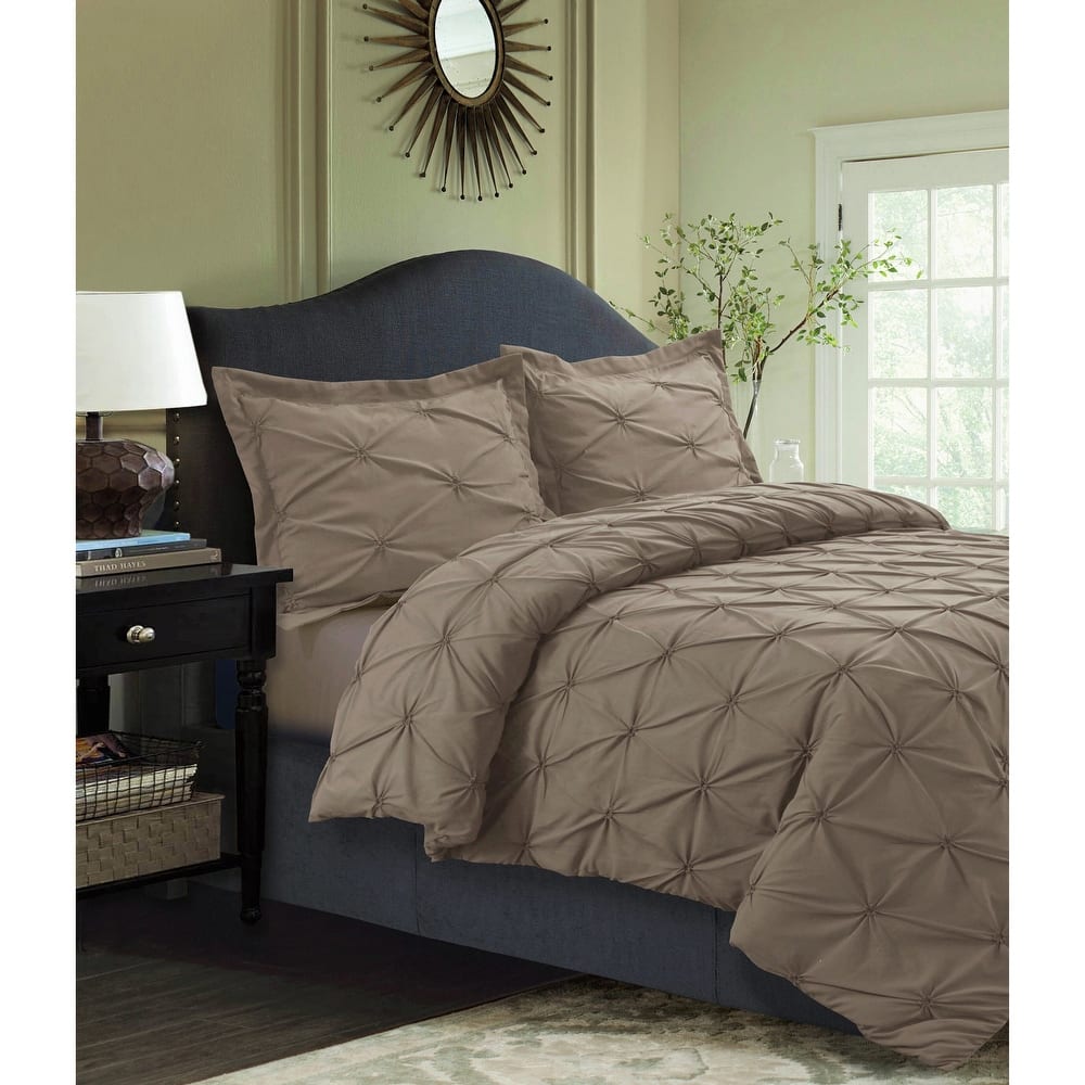 Sydney Oversized 3-piece Pintuck Duvet Cover Set