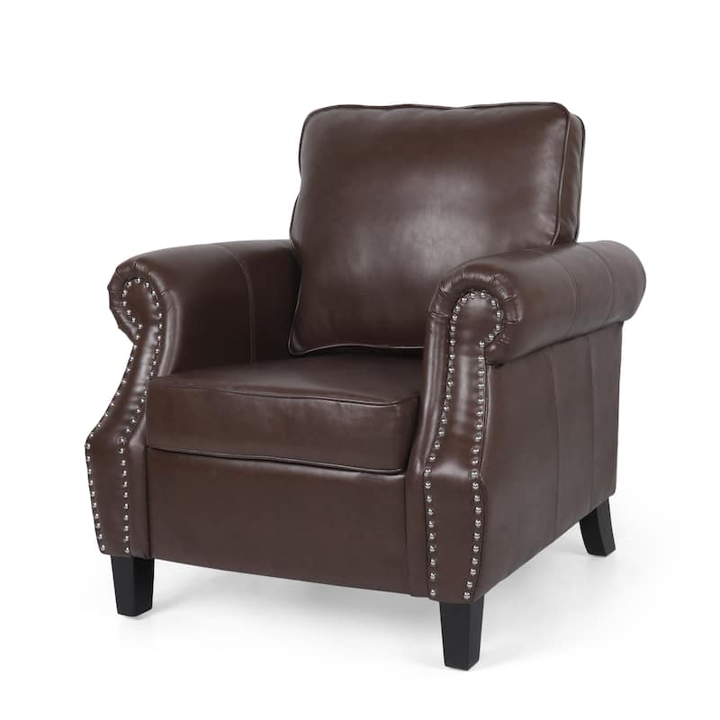 Dark Brown 36.5" PU Upholstered Club Chair