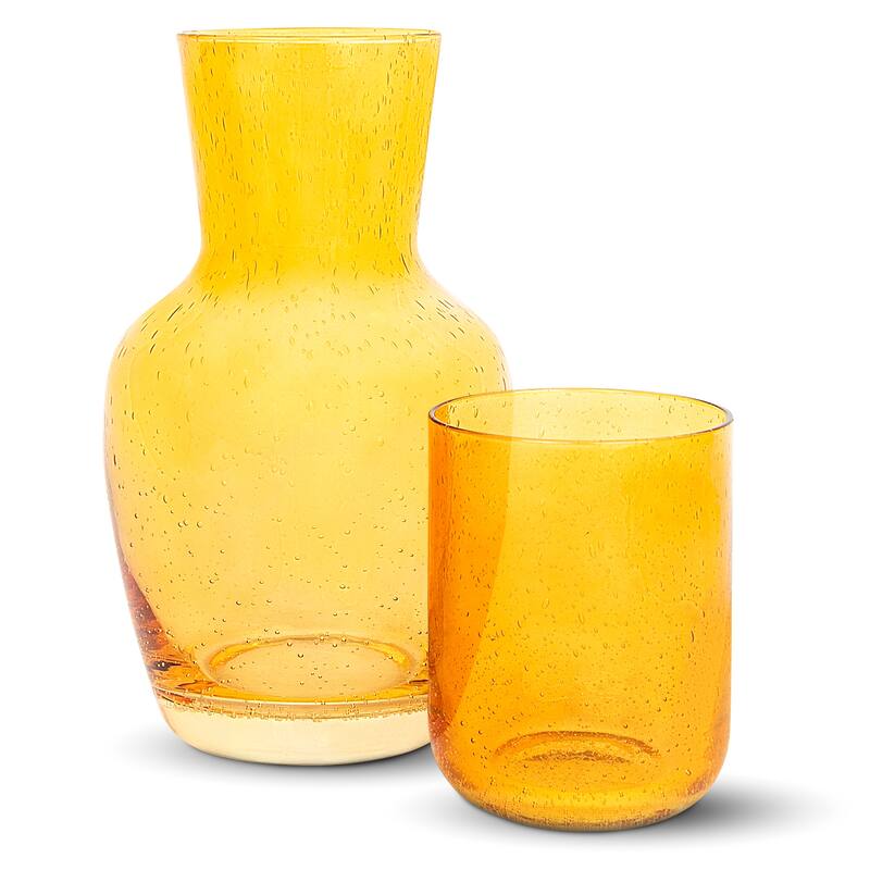 Bruno Magli 2 piece Bubble Carafe Set - 28 oz - Amber