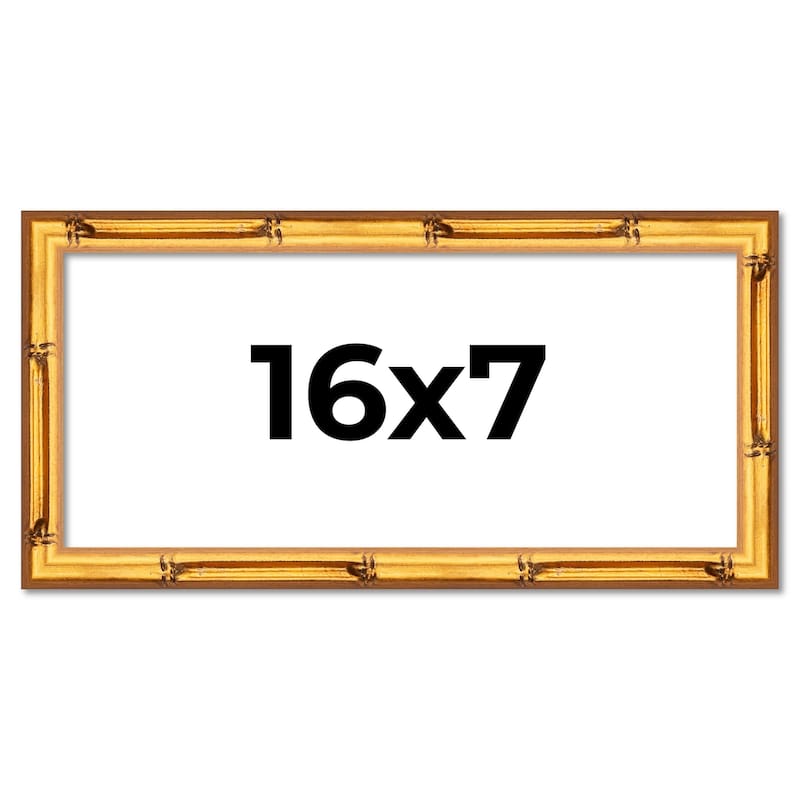 16x7 Frame Gold Bamboo Picture Frame Modern Photo Frame Includes UV Acrylic Shatter Guard Front Acid Free Foam Backing Board