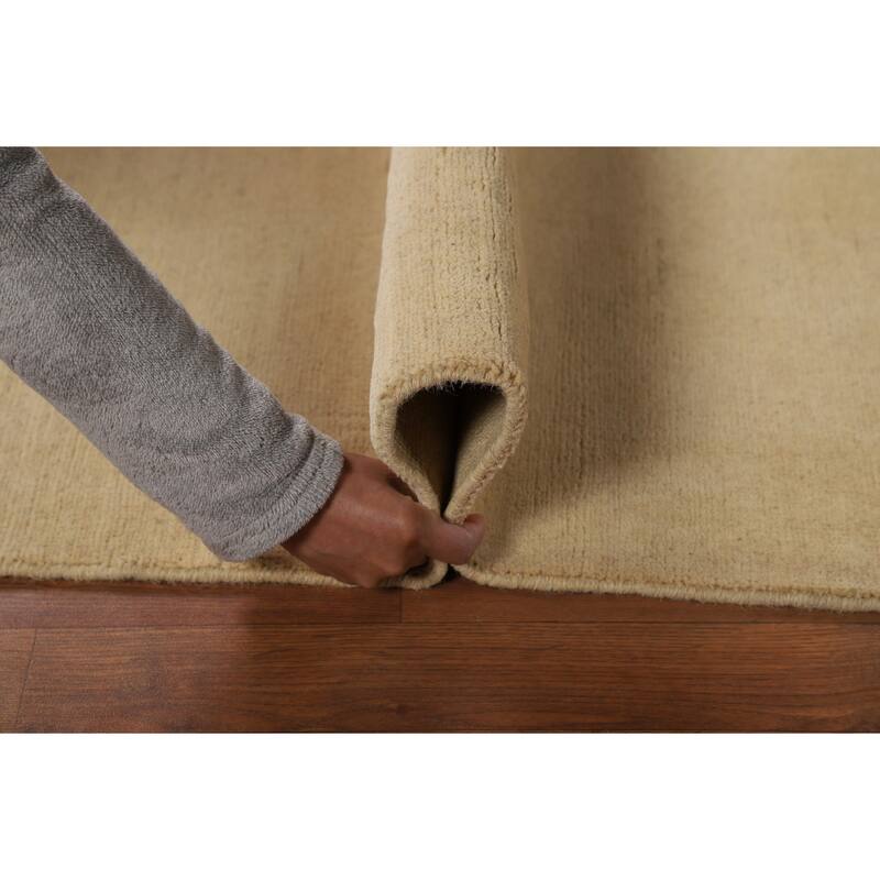 Solid Modern Gabbeh Oriental Foyer Rug Handmade Wool Carpet - 3'5"x 6'5"