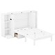 preview thumbnail 17 of 22, Queen Size Wood Murphy Bed with Shelves,Wall Bed with Drawers and USB Ports