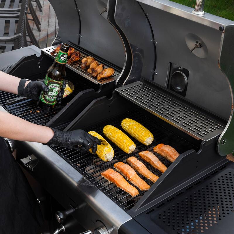 Royal Gourmet 2-Burner Gas and Charcoal Combo Grill, black