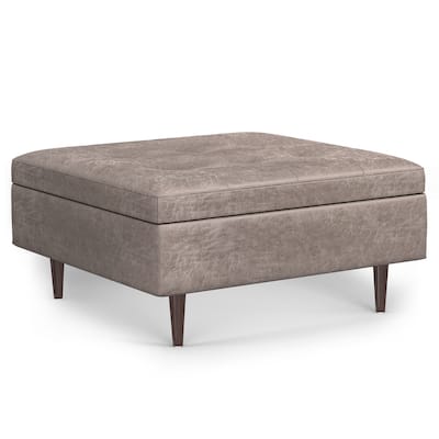 Shay Mid Century Large Square Coffee Table Storage Ottoman