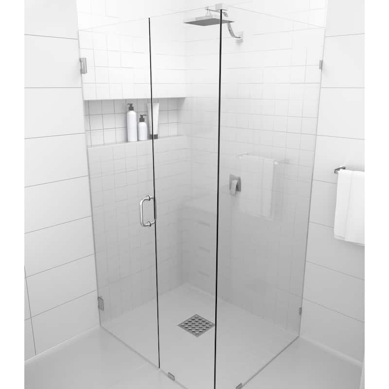 Glass Warehouse 78" x 36" x 36" Frameless 90 Degree Shower Enclosure - Wall Hinge