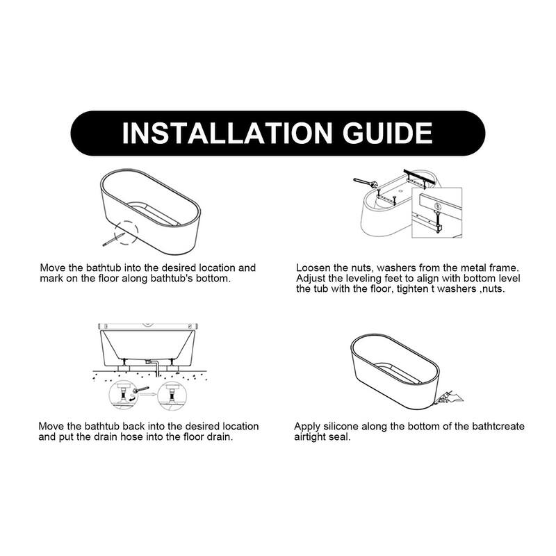 GDFStudio - Alistair Compact Freestanding Soaking Bathtub with Supportive Built-In Seat