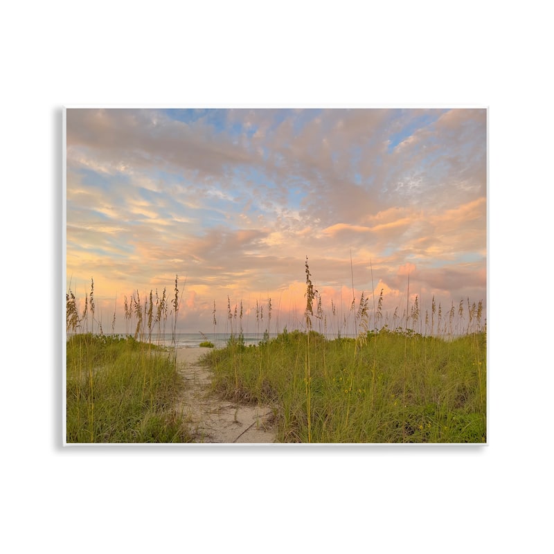 Stupell Serene Coastal Path Grasses Wall Plaque Art Design By Mary Lou Johnson - 14 x 11