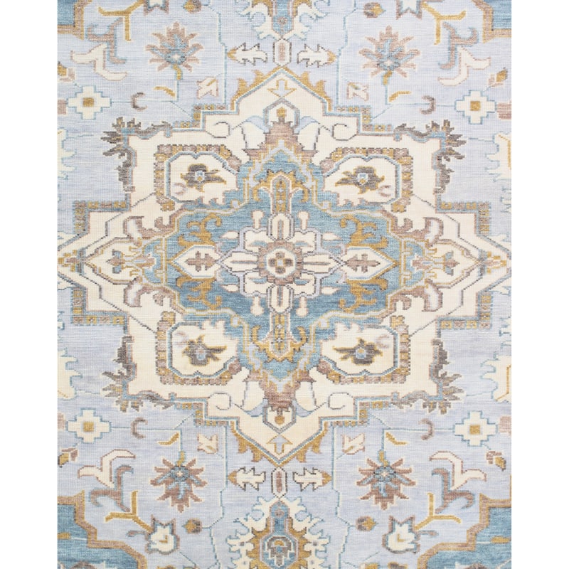 Pasargad Home Serapi Hand-Knotted L. Blue Wool Area Rug