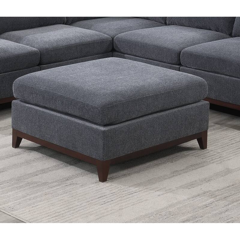 Modular Living Room Furniture Ottoman Ash Chenille Fabric 1pc Cushion Ottoman Couch