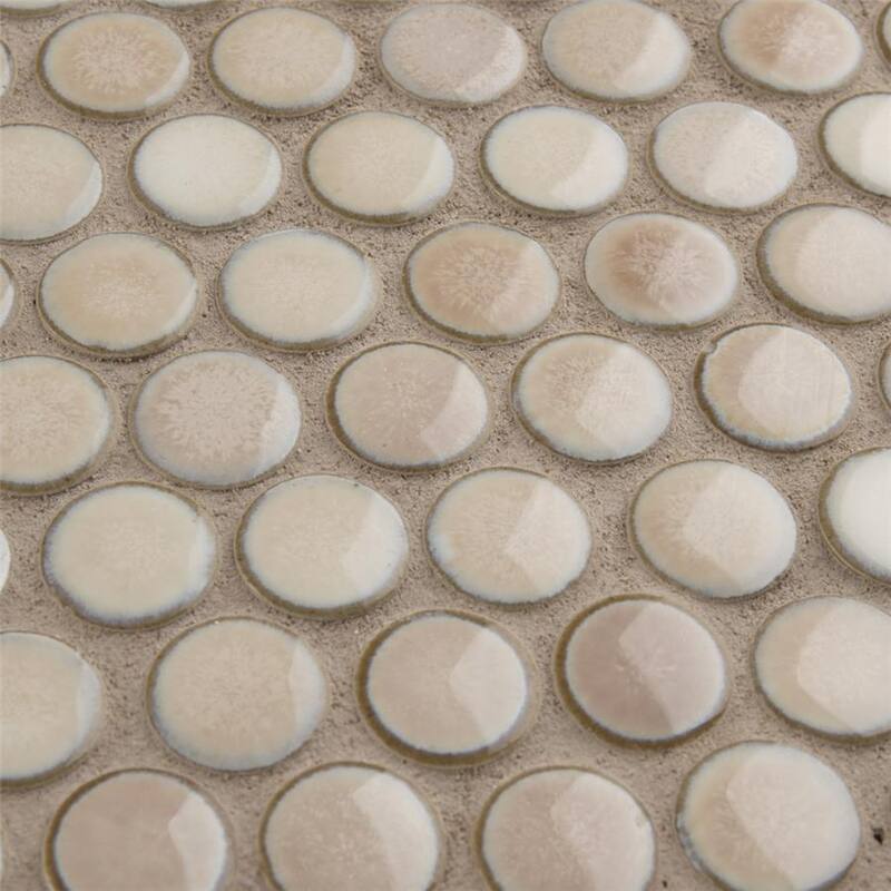 Merola Tile Hudson Penny Round Truffle 11-7/8" x 12-5/8" Porcelain Floor and Wall Tile