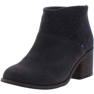 black suede and felt women's lacy booties