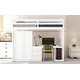 preview thumbnail 7 of 14, Twin Size Loft Bed with Wardrobe, Desk, and Drawers, White