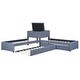 preview thumbnail 14 of 14, L-Shaped Upholstered Platform Bed with Trundle & Storage Cabinet