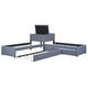 preview thumbnail 14 of 14, L-Shaped Upholstered Twin Platform Bed with Trundle, 2-Drawers, Built-in Desk, Convertible Design, Solid Wood Frame, Grey