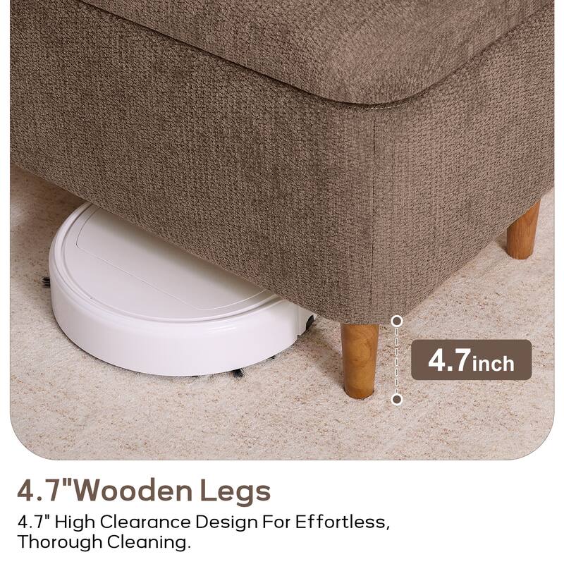 39in Soft Chenille Fabric Storage Ottoman Bench for Bedroom / Entryway Bed Foot / Living Room，Upholstered Entryway Bench