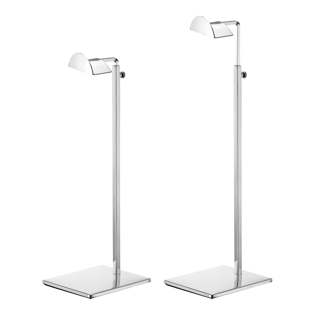 Purse Display Stand Set 2 Pack Metal Adjustable Height Handbag Rack - Silver