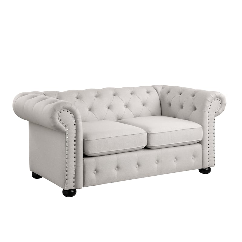 Corvus Aleksis Tufted Chesterfield Loveseat Sofa
