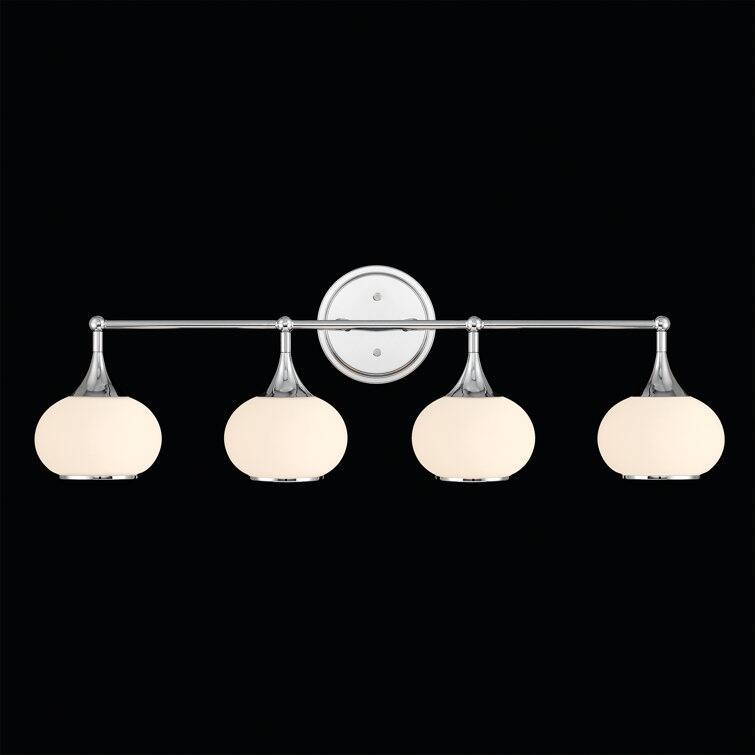 Acroma Aged Brass/Polished Chrome Finish Modern Globe Vanity Light