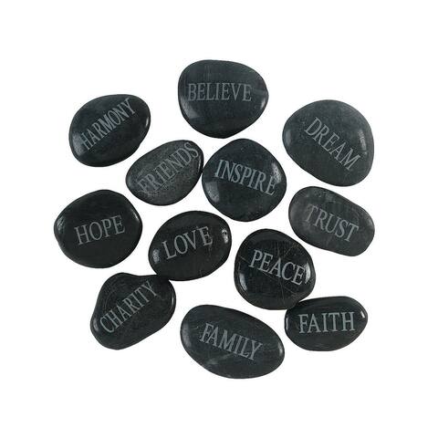 Faith Stones, All Seasons, Home Decor, Inspirational Gifts, 12 Pieces - 2 1/4" - 2 3/4"