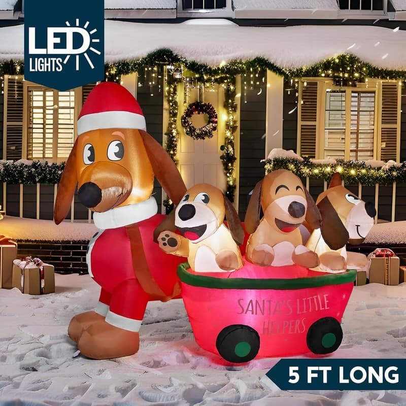 Cheerful Christmas Puppy Inflatable