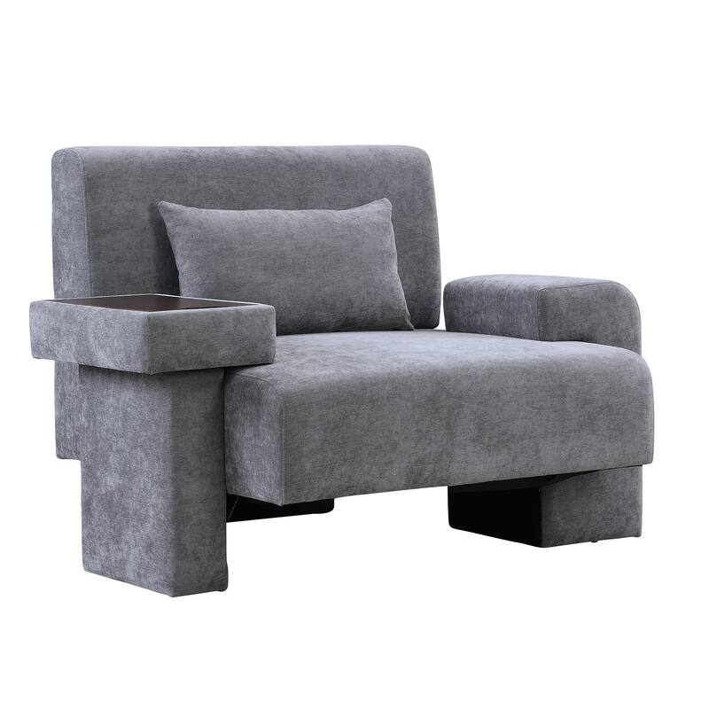 Oversized Armchair with Hidden Storage Compartment, 48'' Upholstered Single Sofa Chair w/ Pillow Reading Chair for Waiting Room