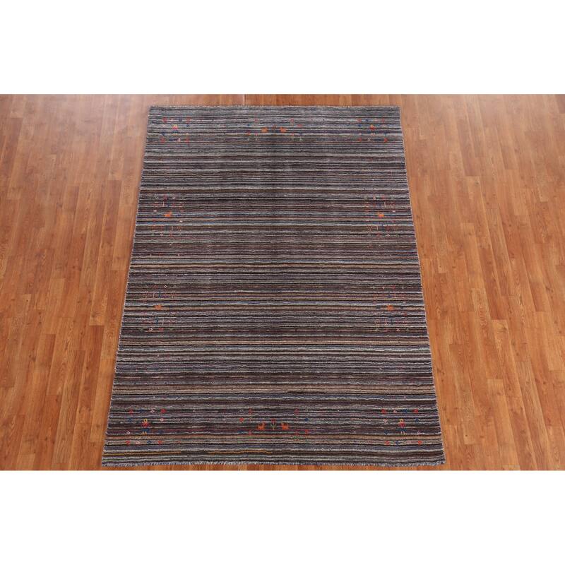 Hand Knotted Oriental 100% Wool Carpet Tribal Animal Pictorial Multi-Colored Gabbeh Area Rug - 7' 10'' X 5' 6''