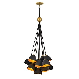 Hinkley Nula Collection Fifteen Light Cluster Pendant, Shell Black