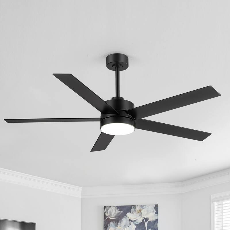 56 Inch 5-Blade Integrated Ceiling Fan with LED Light and Remote - Remote