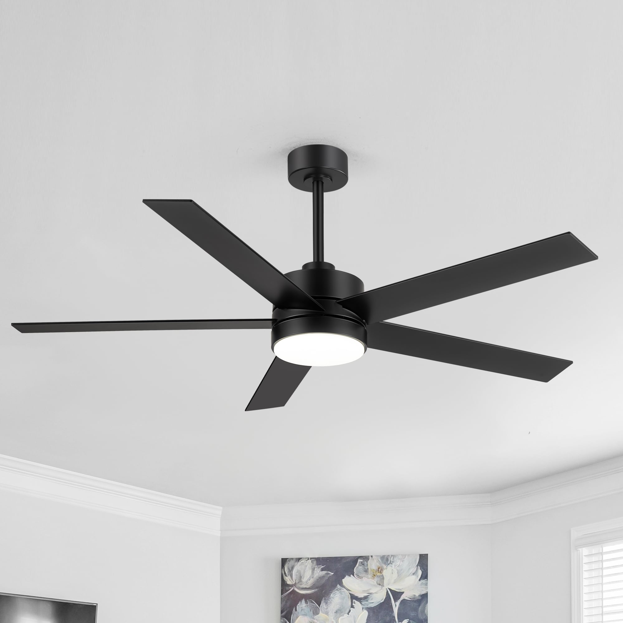 56 Inch 5-Blade Integrated Ceiling Fan with LED Light and Remote