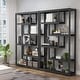 preview thumbnail 7 of 18, 6-Tier Etagere Bookcase, Modern Industrial Staggered Bookshelf