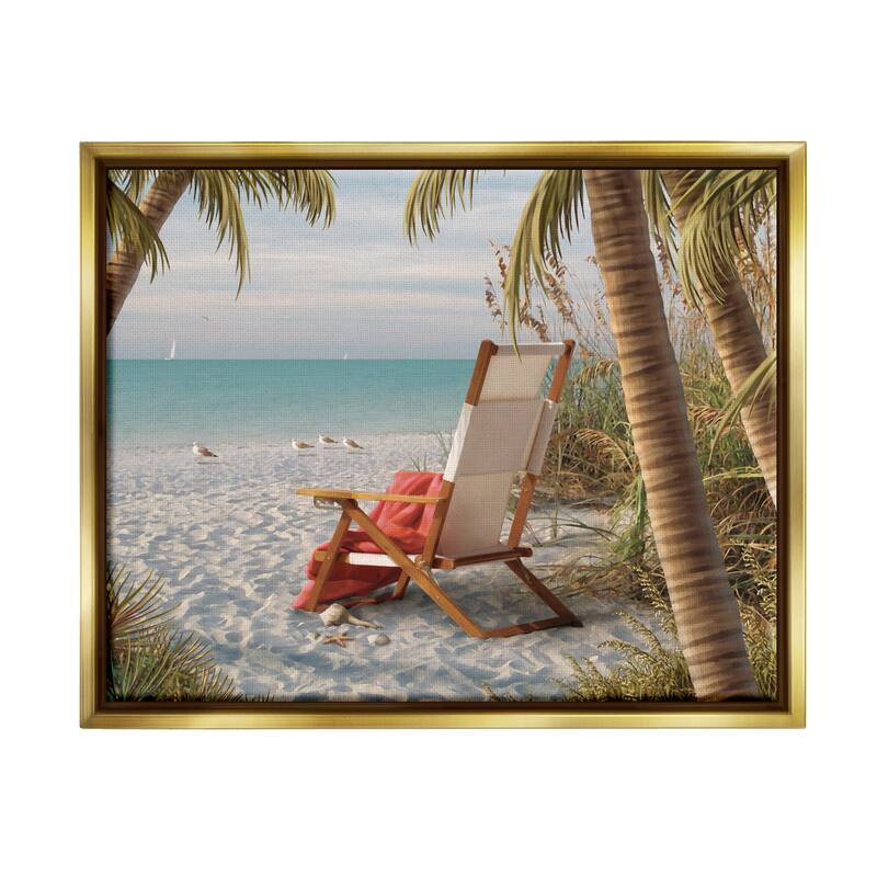 Stupell Tropic Breeze Beach Landscape Framed Floater Canvas Wall Art by Alan Giana