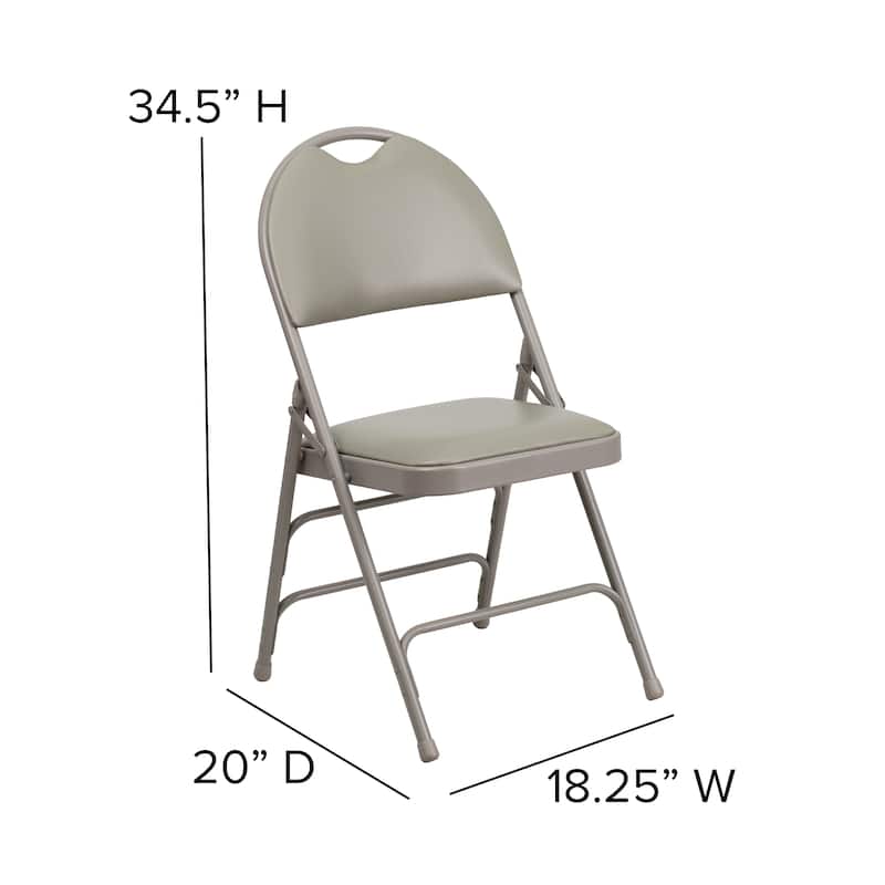 2 Pack Extra Large Ultra-Premium Triple Braced Folding Chair