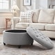 preview thumbnail 49 of 64, Tufted Large Round Storage Ottoman Footrest Beige/ Grey/ Blue