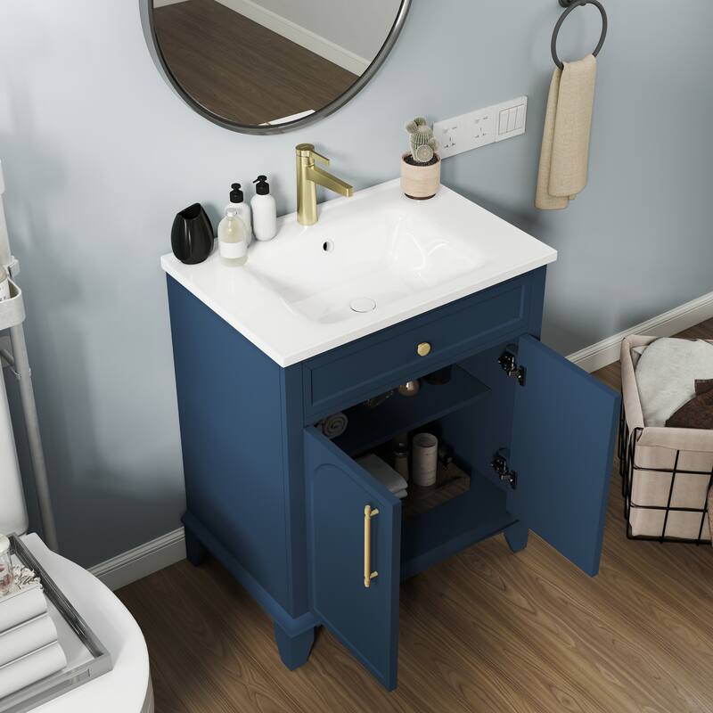 28" Freestanding Bathroom Vanity Cabinet with Sink