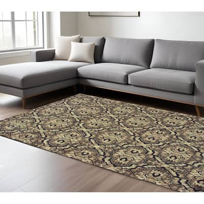 HomeRoots Geometric Traditional Rectangle Area Rug - 153.54 in. x 118.11 in. x 0.32 in.