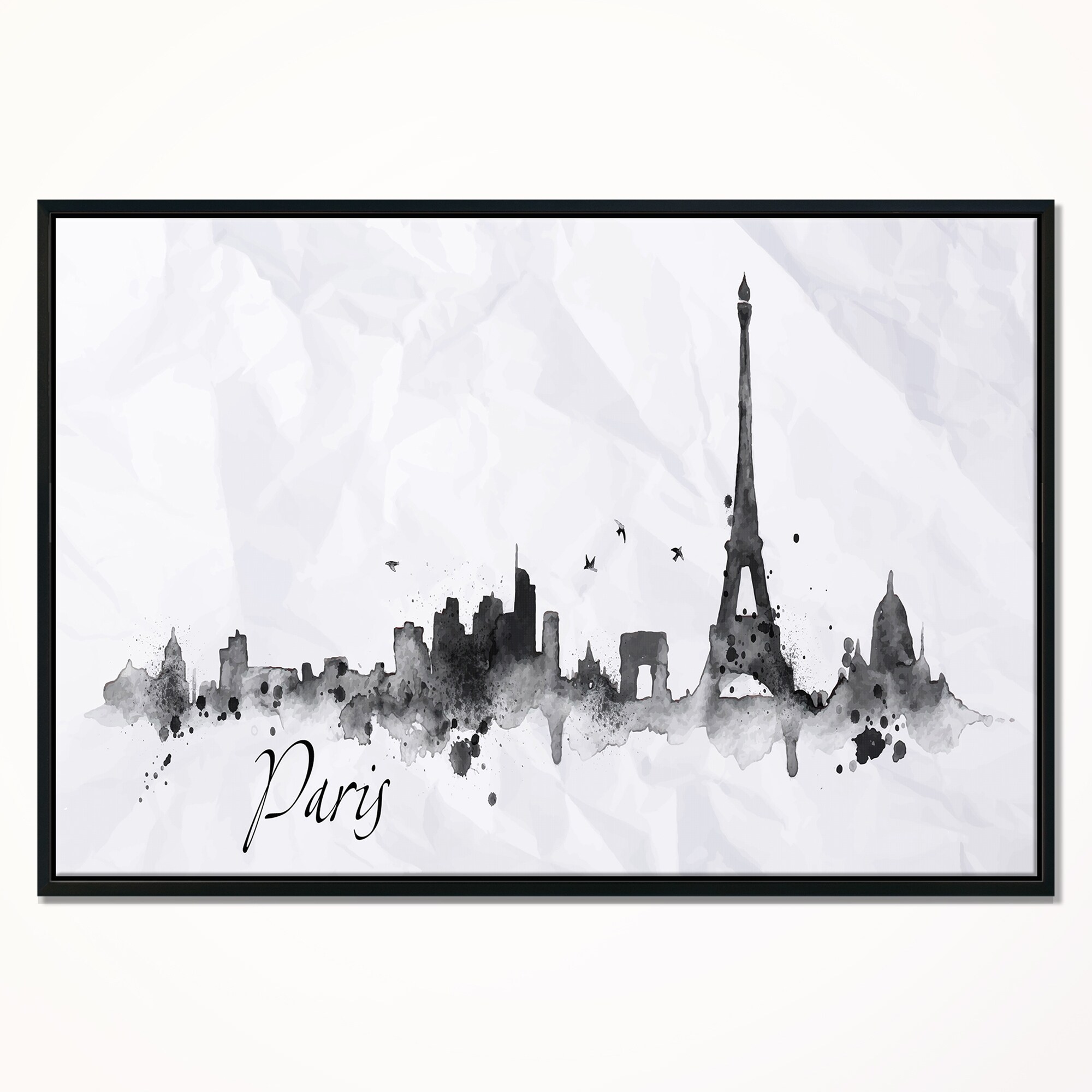 Shop Designart Paris With Eiffel Silhouette Cityscape Painting