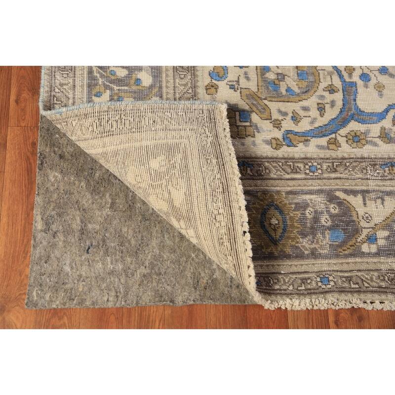Tabriz Persian Rug Hand-Knotted Traditional Beige Wool Carpet - 6'5"x 9'4"