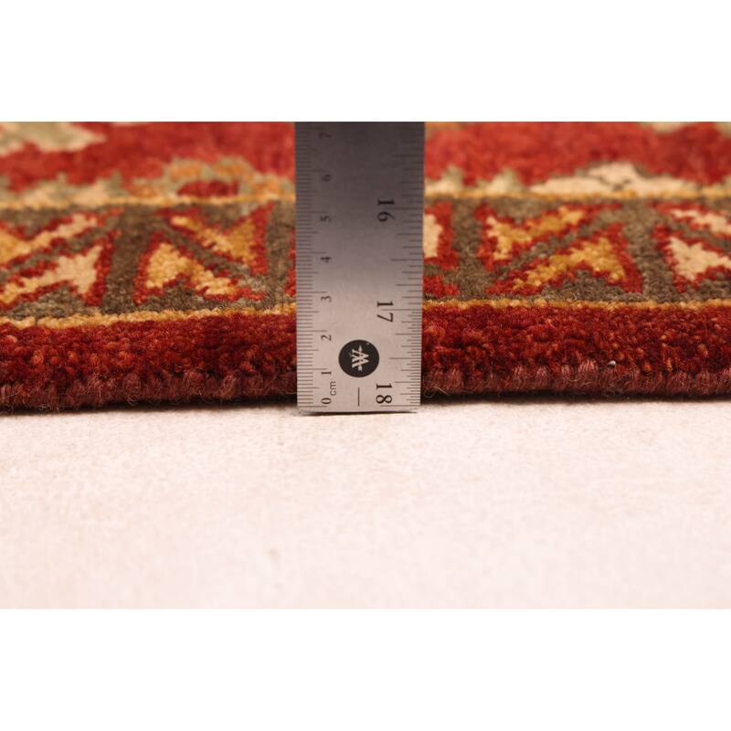 ECARPETGALLERY Hand-knotted Finest Agra Jaipur Dark Red Wool Rug - 8'9 x 11'7