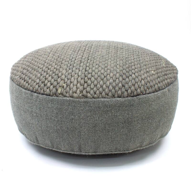 Jiti Indoor Braided Design Casual Lounging Pouf Ottoman Seating for Indoor Space.