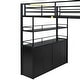preview thumbnail 12 of 28, Metal Loft Bed with Bulit-in Wardrobe and Storage Staircase, Full Size Loft Bedframe with Locker and Storage Shelves for Kids