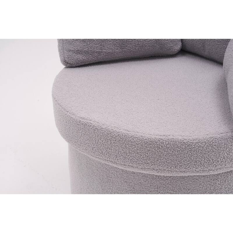 360° Swivel Chair with Storage and Throw Pillows
