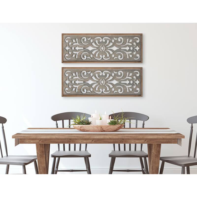 Kate and Laurel Palmares Wood Wall Art Plaque