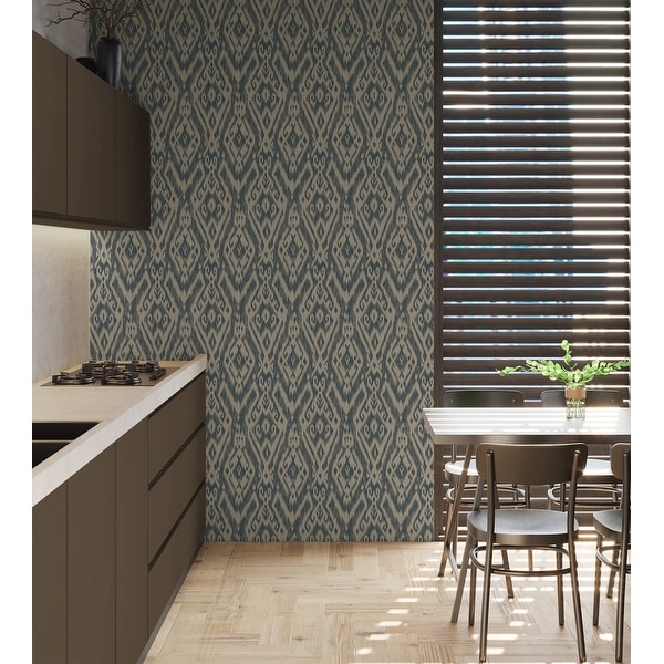 Seabrook Designs Stella Washed Tribal Unpasted Wallpaper - Bed