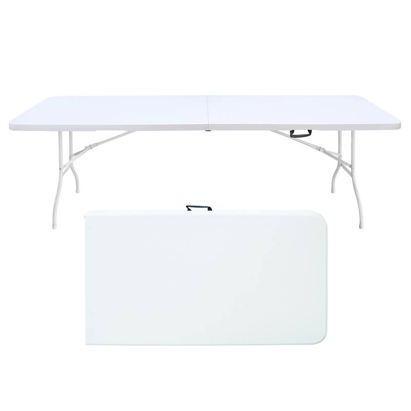 White 4ft, 6ft or 8ft Portable Foldable Plastic Table for Camping