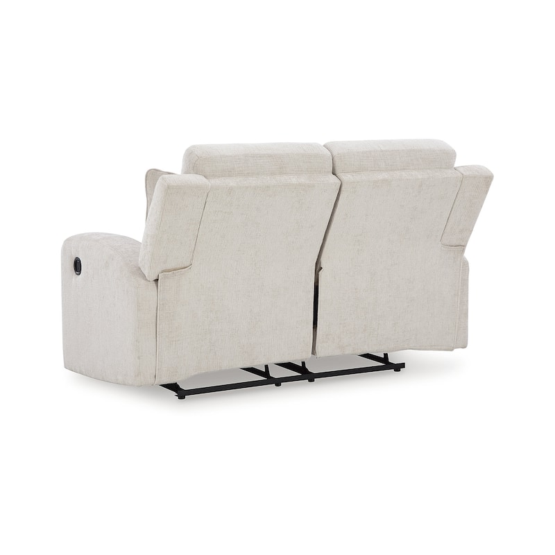 Signature Design by Ashley Danum Beige Reclining Loveseat - 64"W x 40"D x 41"H