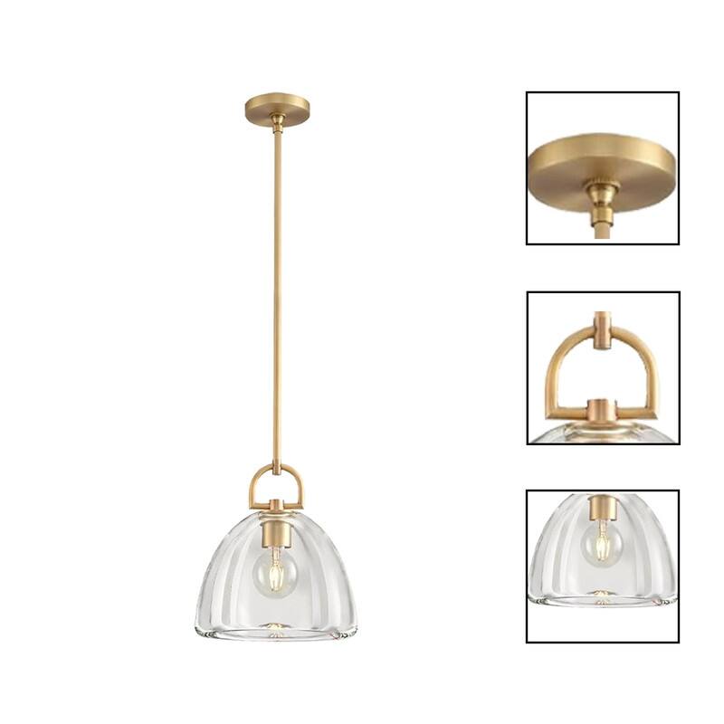 11” Bulbs light gold light fixture copper, Crystal pendant light