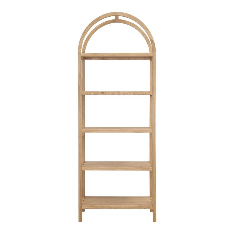 Aurelle Home Modern Oak Arched Bookshelf