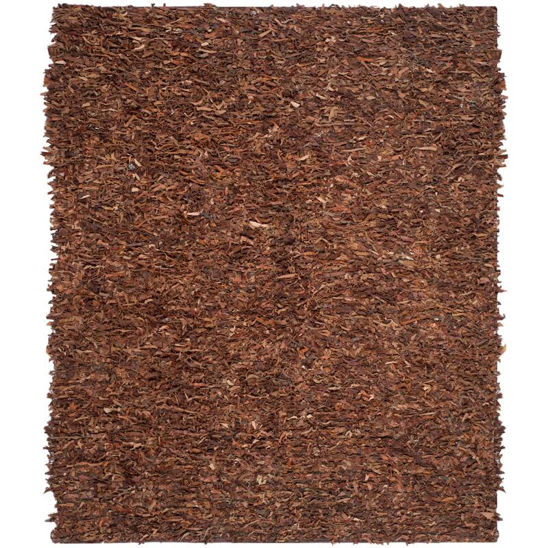 SAFAVIEH Handmade Leather Shag Carlijn Modern Decorative Rug