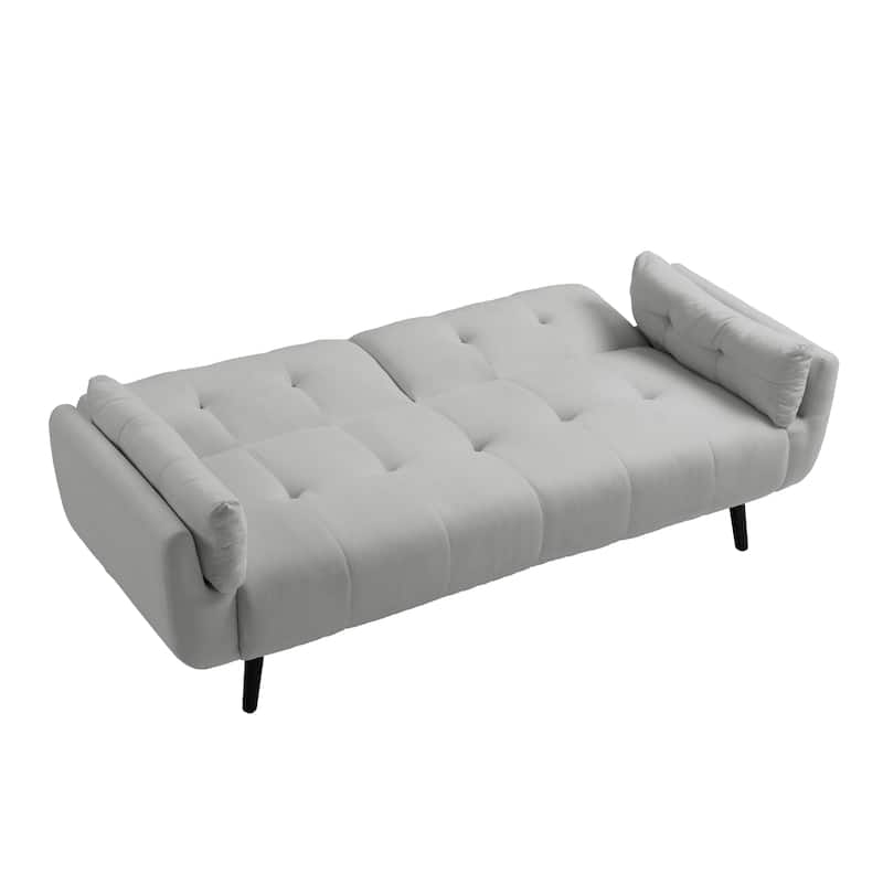 2Set Adjustable Backrest Convertible Futon Sleeper Couch